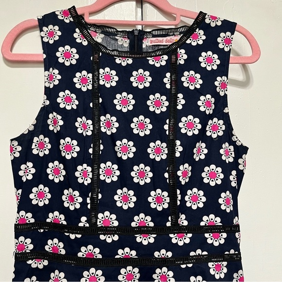 ModCloth Trollied Dolly Daisy Print Dress, Navy and Pink, Small - Picture 3 of 10
